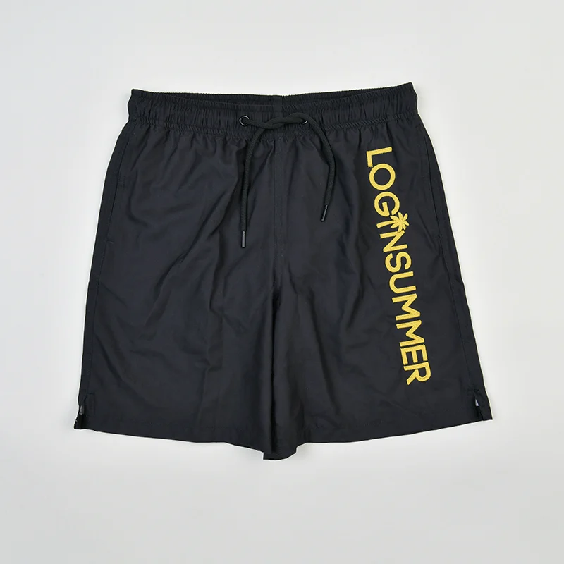 Black Essentials Embroidery Logo Board Shorts