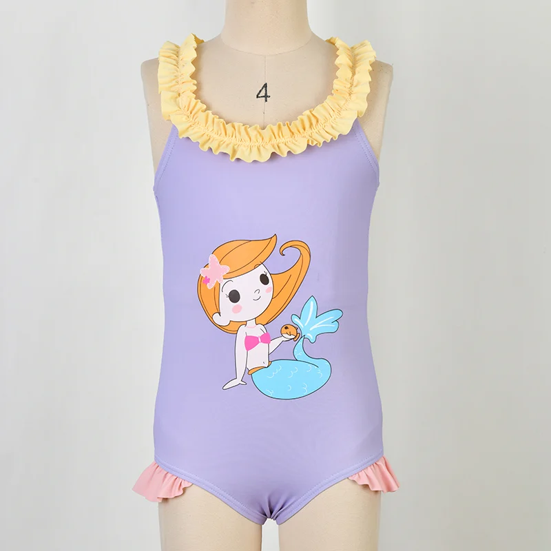 Girls' Mermaid Print One Piece Swimsuit