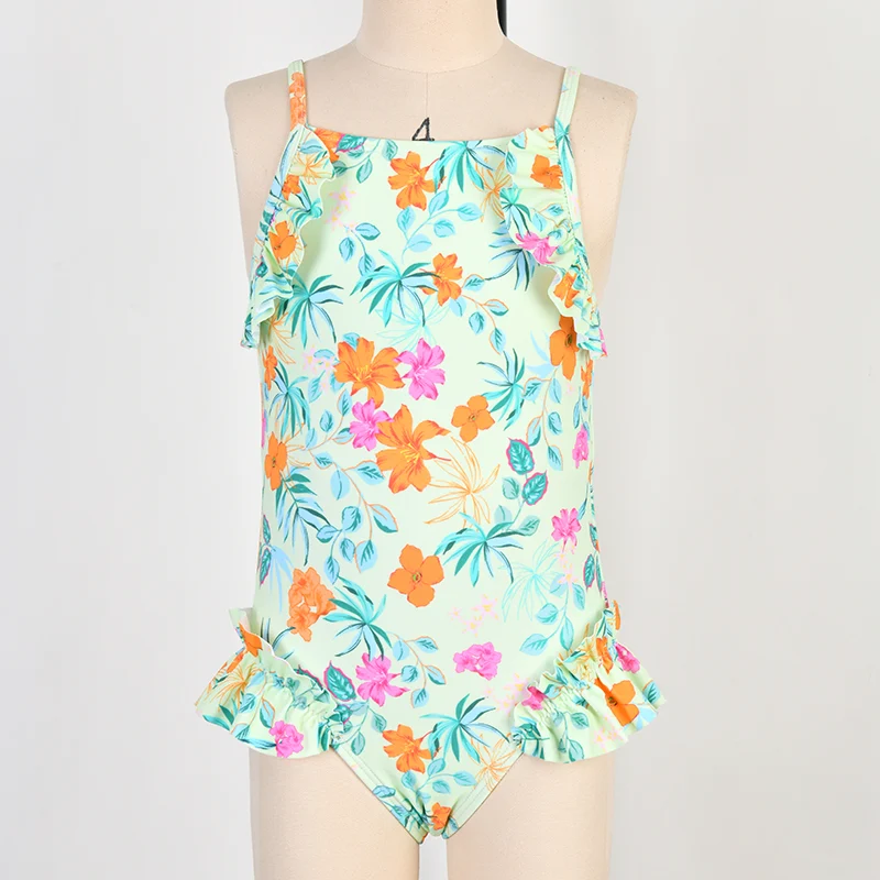 Girls' Ruffled One Piece Swimsuit